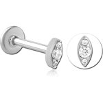 Surgical Steel Grade 316L Internally Threaded Jeweled Micro Labret
