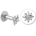 Surgical Steel Grade 316L Internally Threaded Jeweled Micro Labret