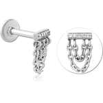 Surgical Steel Grade 316L Internally Threaded Jeweled Micro Labret