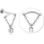 Surgical Steel Grade 316L Internally Threaded Jeweled Micro Labret