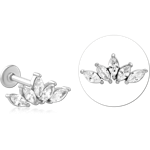 Surgical Steel Grade 316L Internally Threaded Jeweled Micro Labret
