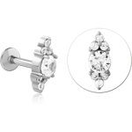 Surgical Steel Grade 316L Internally Threaded Jeweled Micro Labret