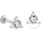 Surgical Steel Grade 316L Internally Threaded Jeweled Micro Labret