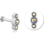 Surgical Steel Grade 316L Internally Threaded Jeweled Micro Labret