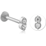 Surgical Steel Grade 316L Internally Threaded Jeweled Micro Labret