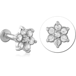 Surgical Steel Grade 316L Internally Threaded Jeweled Micro Labret