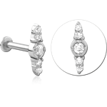 Surgical Steel Grade 316L Internally Threaded Jeweled Micro Labret