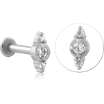 Surgical Steel Grade 316L Internally Threaded Jeweled Micro Labret - Triple