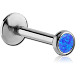 Surgical Steel Grade 316L Internally Threaded Labret with Organic Synthetic Opal Jeweled Disc