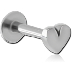 Surgical Steel Grade 316L Internally Threaded Micro Labret with Heart