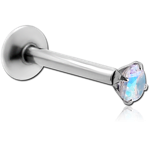 Surgical Steel Grade 316L Internally Threaded Round Prong Set Jeweled Micro Labret