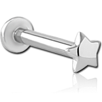 14K WHITE GOLD ATTACHMENT WITH SURGICAL STEEL GRADE 316L INTERNALLY THREADED MICRO LABRET PIN
