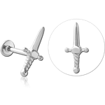 14K WHITE GOLD ATTACHMENT WITH SURGICAL STEEL GRADE 316L INTERNALLY THREADED MICRO LABRET PIN