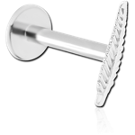 14K WHITE GOLD ATTACHMENT WITH SURGICAL STEEL GRADE 316L INTERNALLY THREADED MICRO LABRET PIN
