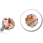 SURGICAL STEEL GRADE 316L MICRO FLOWER PRONG SET JEWEL FOR INTERNALLY THREADED PINS