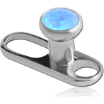 TITANIUM ALLOY INTERNALLY THREADED DERMAL ANCHOR WITH ORGANIC SYNTHETIC OPAL JEWELED DISC