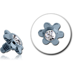 TITANIUM ALLOY INTERNALLY THREADED JEWELED FLOWER