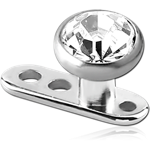 TITANIUM ALLOY INTERNALLY THREADED MINI DERMAL ANCHOR WITH JEWELED DISC