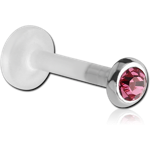 Bioflex® Internal Labret with Sterling 925 Silver Jeweled Attachment