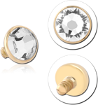 Sterile 14 Karat Gold Yellow Internally Threaded Jeweled Disc