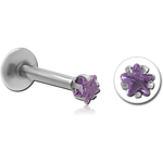 Sterile Surgical Steel Grade 316L Internally Threaded Star Prong Set Jeweled Micro Labret