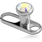 Sterile Titanium Alloy Internally Threaded Dermal Anchor Big Hole with Jeweled Disc