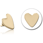 ZIRCON GOLD PVD COATED SURGICAL STEEL GRADE 316L HEART FOR 1.2MM INTERNALLY THREADED PINS