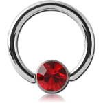 Surgical Steel Grade 316L Premium Crystal Jeweled Disc Ball Closure Ring