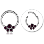 SURGICAL STEEL GRADE 316L ROUND JEWELED HINGED SEPTUM RING