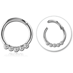 SURGICAL STEEL GRADE 316L ROUND JEWLED HINGED SEPTUM RING