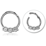 SURGICAL STEEL GRADE 316L ROUND JEWELED HINGED SEPTUM RING
