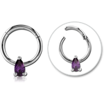 SURGICAL STEEL GRADE 316L ROUND JEWELED HINGED SEPTUM RING