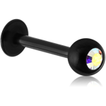Black PVD Coated Surgical Steel Grade 316L Premium Crystal Jeweled Micro Labret
