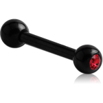 BLACK PVD COATED TITANIUM ALLOY PREMIUM CRYSTAL JEWELED BARBELL