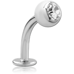 Surgical Steel Grade 316L Jeweled Curved Labret