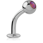 Surgical Steel Grade 316L Jeweled Synthetic Opal Curved Labret