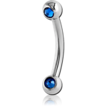 Surgical Steel Grade 316L Double Side Jeweled Micro Curved Barbell
