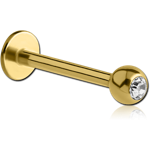 Gold PVD 18K Coated Titanium Alloy Micro Labret with Optima Crystal Ball