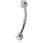 Surgical Steel Grade 316L Double Jeweled Micro Curved Barbell