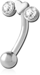 Surgical Steel Grade 316L Jeweled Fancy Micro Curved Barbell