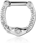 Surgical Steel Grade 316L Jeweled Hinged Septum Clicker Ring