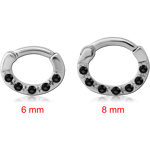 Surgical Steel Grade 316L Jeweled Hinged Septum Clicker Ring
