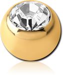 STERILE GOLD PVD COATED TITANIUM ALLOY JEWELED MICRO BALL