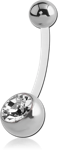 Bioflex Jeweled Navel Banana with Surgical Steel Grade 316L Ball