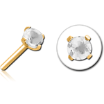 GOLD PVD COATED SURGICAL STEEL GRADE 316L JEWELED THREADLESS ATTACHMENT - ROUND