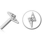 SURGICAL STEEL GRADE 316L JEWELED THREADLESS ATTACHMENT