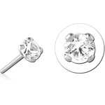 14K WHITE GOLD JEWELED ATTACHMENT WITH SURGICAL STEEL GRADE 316L THREADLESS PIN