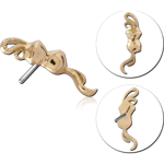 18K YELLOW GOLD JEWELED ATTACHMENT TITANIUM THREADLESS PIN