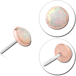 14 KARAT ROSE GOLD SYNTHETIC OPAL JEWELED ATTACHMENT TITANIUM THREADLESS PINS