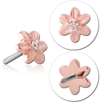14 KARAT ROSE GOLD JEWELED ATTACHMENT TITANIUM THREADLESS PIN